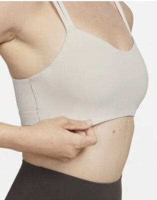 Nike Alate Trace Women's Light-Support Padded Strappy Sports Bra 1X Beige NWT