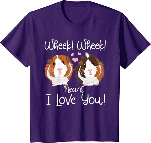 Wheek Means I Love You Guinea Pig Animal Lover Tee Youth Unisex T-shirt - Picture 1 of 7