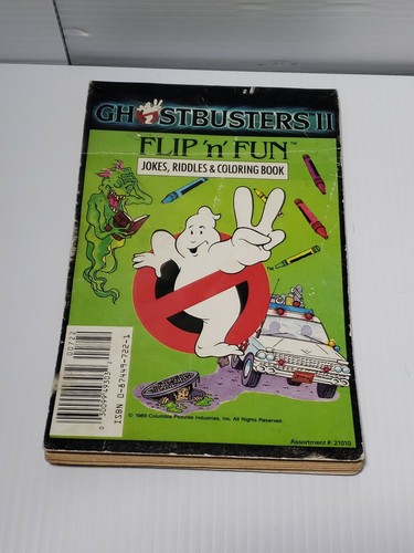 GHOSTBUSTERS II FLIP N FUN JOKES RIDDLES COLORING BOOK 1988 - Picture 2 of 8