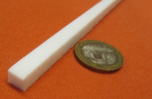 Teflon PTFE Virgin Square Bar 3/16" - .188 Thick x 3/16" Wide x 36" Long White - Picture 4 of 6