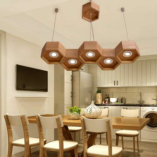 Rustic Industrial Pendant Light Vintage Farmhouse Wood Chandelier Ceiling Lights