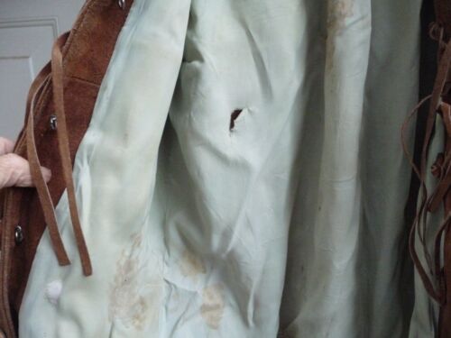 Giacca vintage western frange pelle nappa UOMO TAGLIA 40 molto invecchiata - Foto 2 di 7