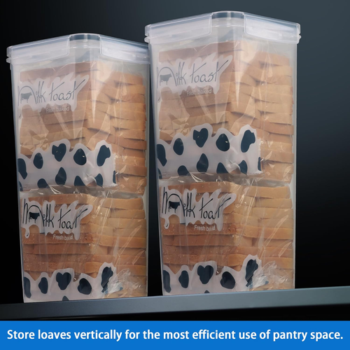 2 Pack Bread Box, Plastic Bread Container, Bread Storage for Kitchen Counter, Br - Picture 5 of 12