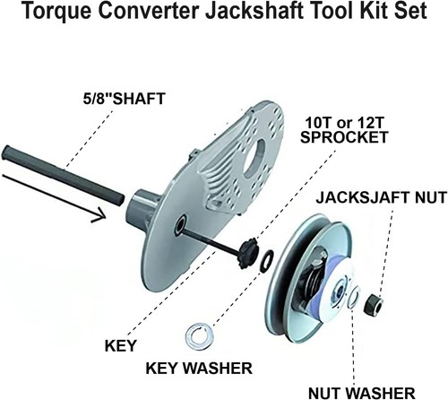 Juego de ejes de gato convertidor de par Go Kart - 5/8", engranaje de 10 dientes y 12 dientes incluido - Imagen 5 de 9