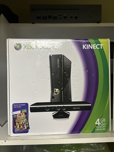 Consola Microsoft Xbox 360 totalmente nueva sellada con Kinect 4 GB negra totalmente nueva - Imagen 1 de 3