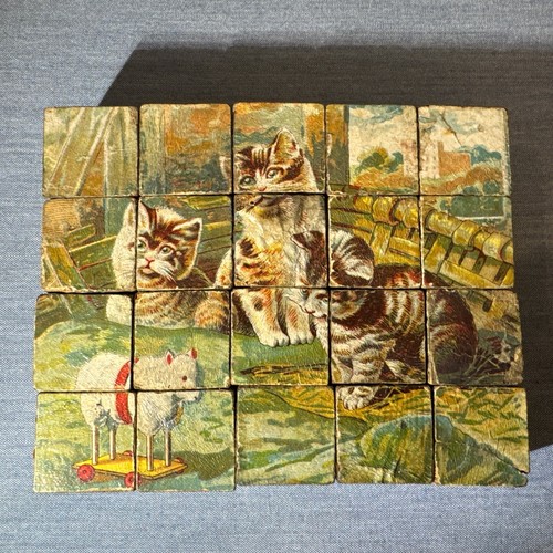 Vintage 6-seitiges westdeutsches Holzpuzzle mit Zigarrenkiste - Bild 4 von 9