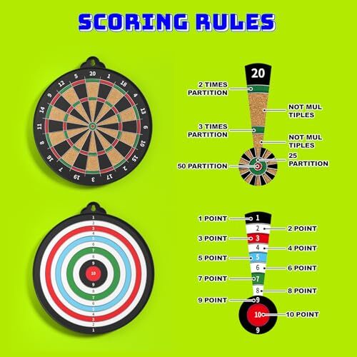 Magnetic Dart Board for Kids - 12pcs Magnetic Darts, Indoor/Outdoor Kids Black - Picture 7 of 7