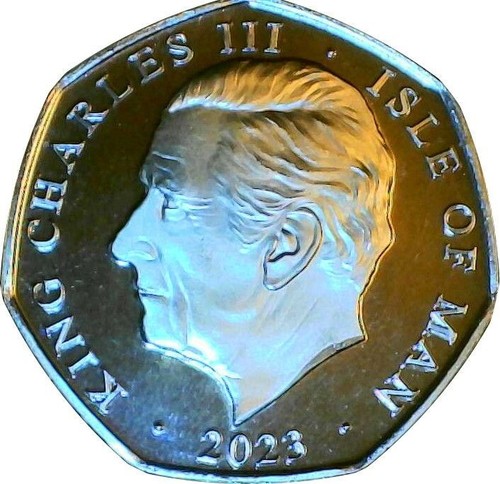 Moneda Isla de Man 50 peniques 2023 Serie Vida Silvestre PEREGRINE HALCON SHIRRAGH Y REE - Imagen 4 de 4