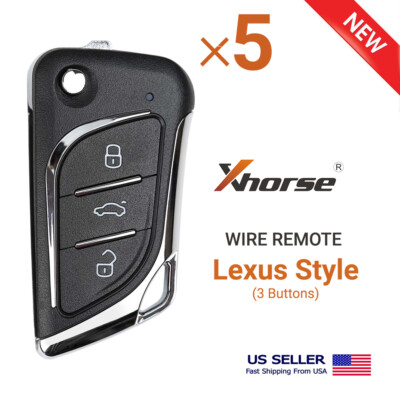 5x Xhorse Universal Flip Wire Remote Key Lexus Style 3 Buttons XKLKS0EN