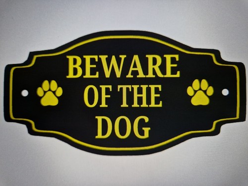 BEWARE OF THE DOG DOGS - HOUSE DOOR PLAQUE SIGN GATE ( Choice Of Colours ) - Picture 7 of 8