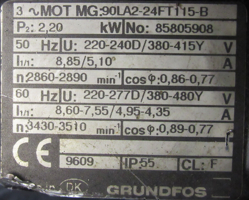 USED GRUNDFOS CRKI2-150/10A-W-G-BUBV CIRCULATOR PUMP CRKI215010AWGBUBV - Picture 4 of 4