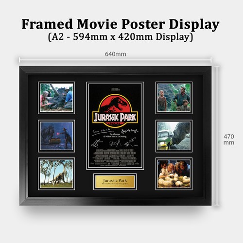 Jurassic Park Signed Large A2 Framed Printed Autograph Memorabilia Gift - Picture 2 of 7