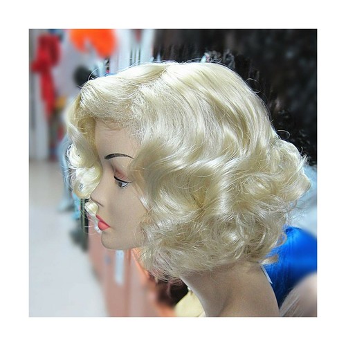 TANTAKO Vintage Cosplay Perücke kurz lockig hellblond 270g Frisur 100%Qualität - Bild 3 von 7