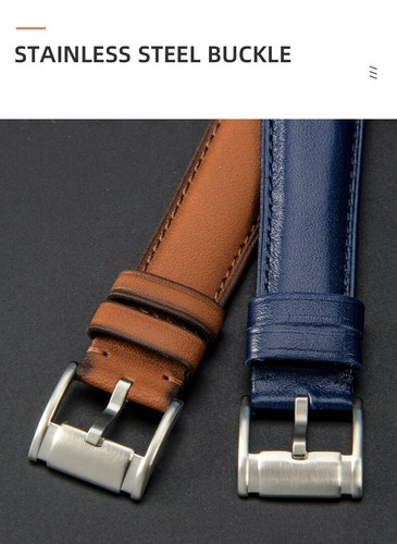 Correa de cuero genuino de 22 mm para hombre 1 pieza para correas de reloj Fossil FS5237 ME3052 - Imagen 4 de 21