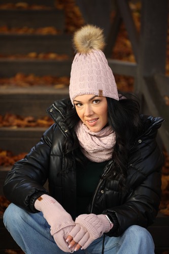 Mütze Schal Set Damen Wintermütze Gefüttert Schlauchschal Handschuhe Winter Warm - Bild 6 von 43