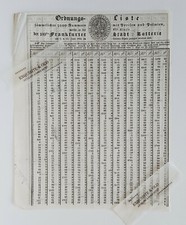 1841 Ordnungs-Liste 100. Frankfurter Stadt-Lotterie Juni Gl&uuml;cksspiel Papier alt