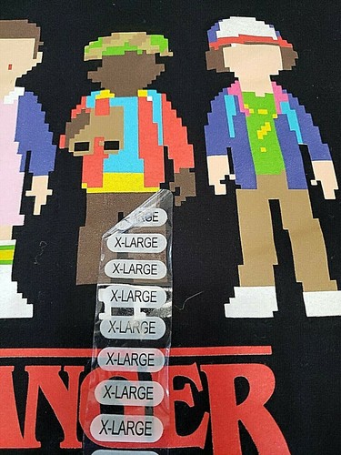 T-shirt uomo Stranger Things nera 8 bit retro manica corta NUOVA! A8 - Foto 4 di 8