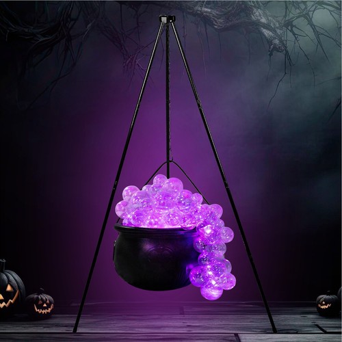 Halloween Decor Outdoor Large Witches Cauldron on Tripod Scary Decorative Bowls - Picture 7 of 11