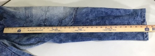 Jeanius Akademiks Men's Blue Acid Wash Stretch Taper Jeans 44"Wx32"L(tag 42x32) - Picture 20 of 22