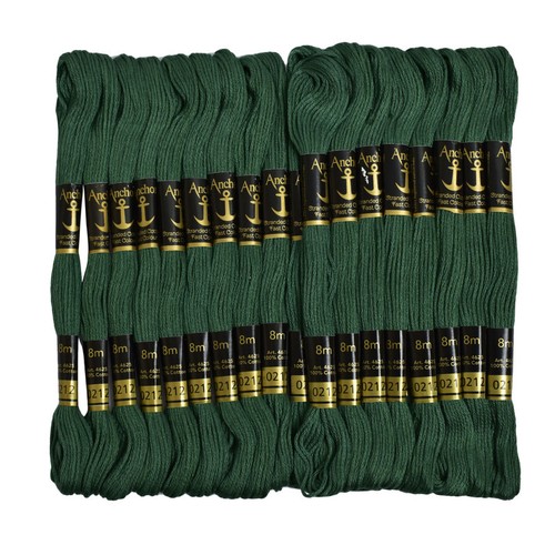 Anchor Thread Skiens Stitch Cotton Crochet Dark Green Embroidery Floss,25 Pcs - Picture 1 of 4