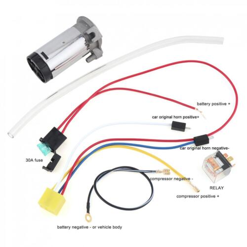 Kit compressore d'aria pompa set completo adatto per auto/camion/veicolo corno d'aria 12 V - Foto 2 di 12