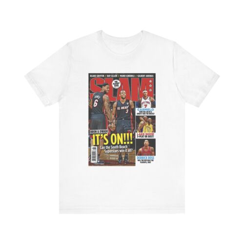 Camiseta LeBron James SLAM Gráfica Manga Corta NBA Miami Heat Dwayne Wade - Imagen 10 de 13