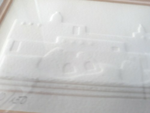 Carta goffrata doppia opaca firmata Taos New Mexico Pueblo art 13x5 pollici. - Foto 12 di 17