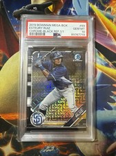 1/1 2019 1st Bowman Esteury Ruiz Chrome Prospect Black Refractor Mega PSA 10 #89