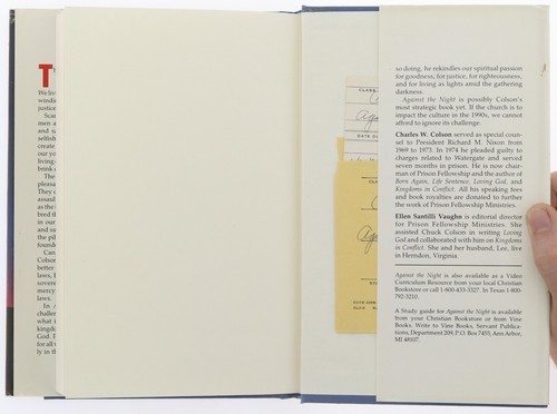 1989, "Against The Night" by Charles Colson. Published by Vine Books. Hardback - Picture 5 of 12