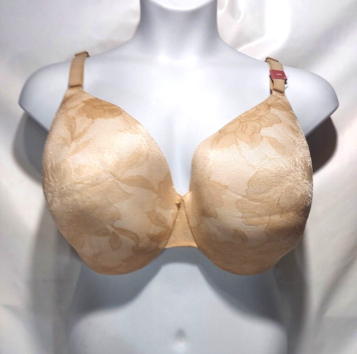 Cacique Invisible Lace Backsmoother Lightly Lined Tan Full Coverage Bra 40H NWOT  