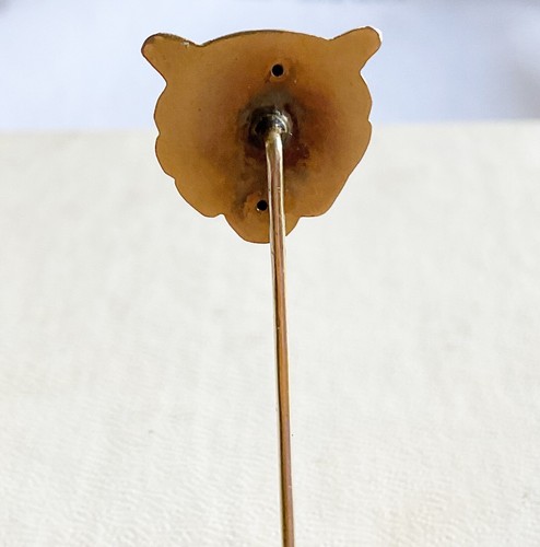 Antique Art Nouveau 10k Lion Head Stick Pin - Picture 2 of 6