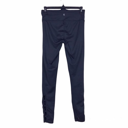 Leggings Kyodan taglia XS nero tinta unita incrociato vita dettagli ritagliati pull on - Foto 4 di 5