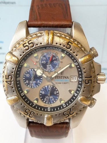 FESTINA CHRONO BIKE QUARTZ 8890D JAPAN MEN FULL WORKING CONDITION VINTAGE WATCH - Picture 14 of 23