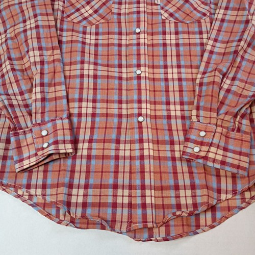 Vintage Levi’s Western Pearl Snap Shirt Boy's 16 Plaid Button-Up Rodeo Cowboy - Picture 2 of 7