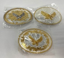 1 Mexican Alpaca Silver Brass Metal Western Belt Buckle EAGLE 3 Variations