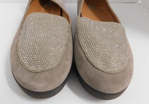Flit flop Lena Beige Suede Crystal Loafers sz 10 M - Picture 4 of 7