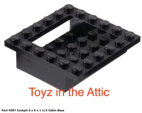 Lego 1x 4597 Cabina Negra 6 x 6 x 1 1/3 Base de Cabina 6989 Espacio ¡Raro!