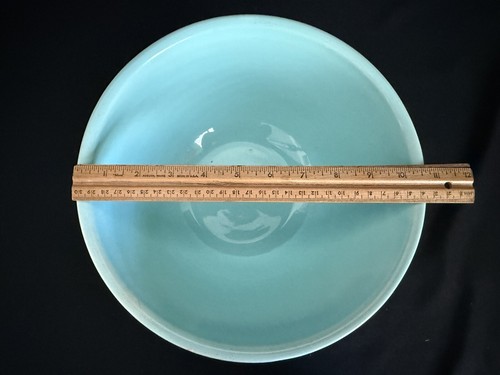 PACIFIC Pottery 9R Mixing Bowl 10.5" Cali. Hostess Ware VERY RARE TURQUOISE VGC - Picture 2 of 10