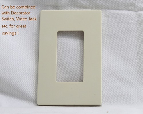 Eaton PJS26A Decorator Screwless Wallplate, 1-Gang, Almond  - Picture 1 of 8