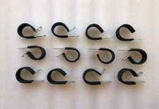 LOT of 12 ~ 1" Rubber Cushion Pipe Cable Conduit Grommet P Clamp ~ FREE SHIPPING