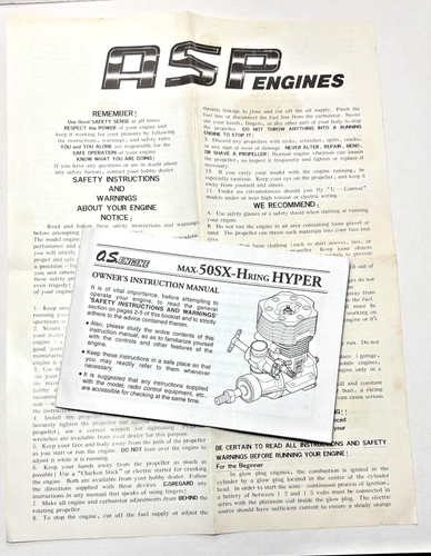 O.S. 50 SX-H Hyper Ringed Competition Helicopter Engine - New - Picture 10 of 12