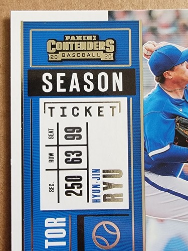 Hyun-Jin Ryu 2020 Panini Contenders Season Ticket Baseball Card #11 - Picture 2 of 10