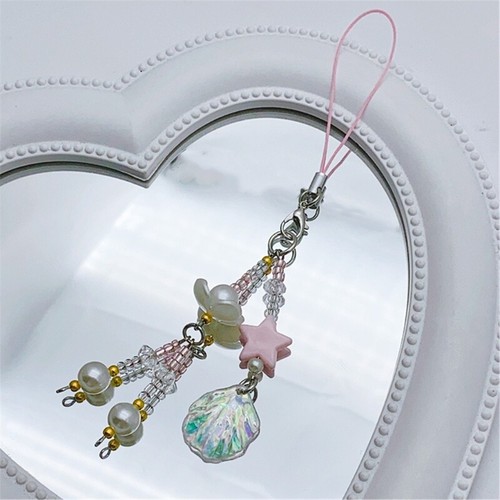 Star Beaded Pendant Keychain Lasers Shells Phone Lanyard for Fashion Individual - Zdjęcie 4 z 8