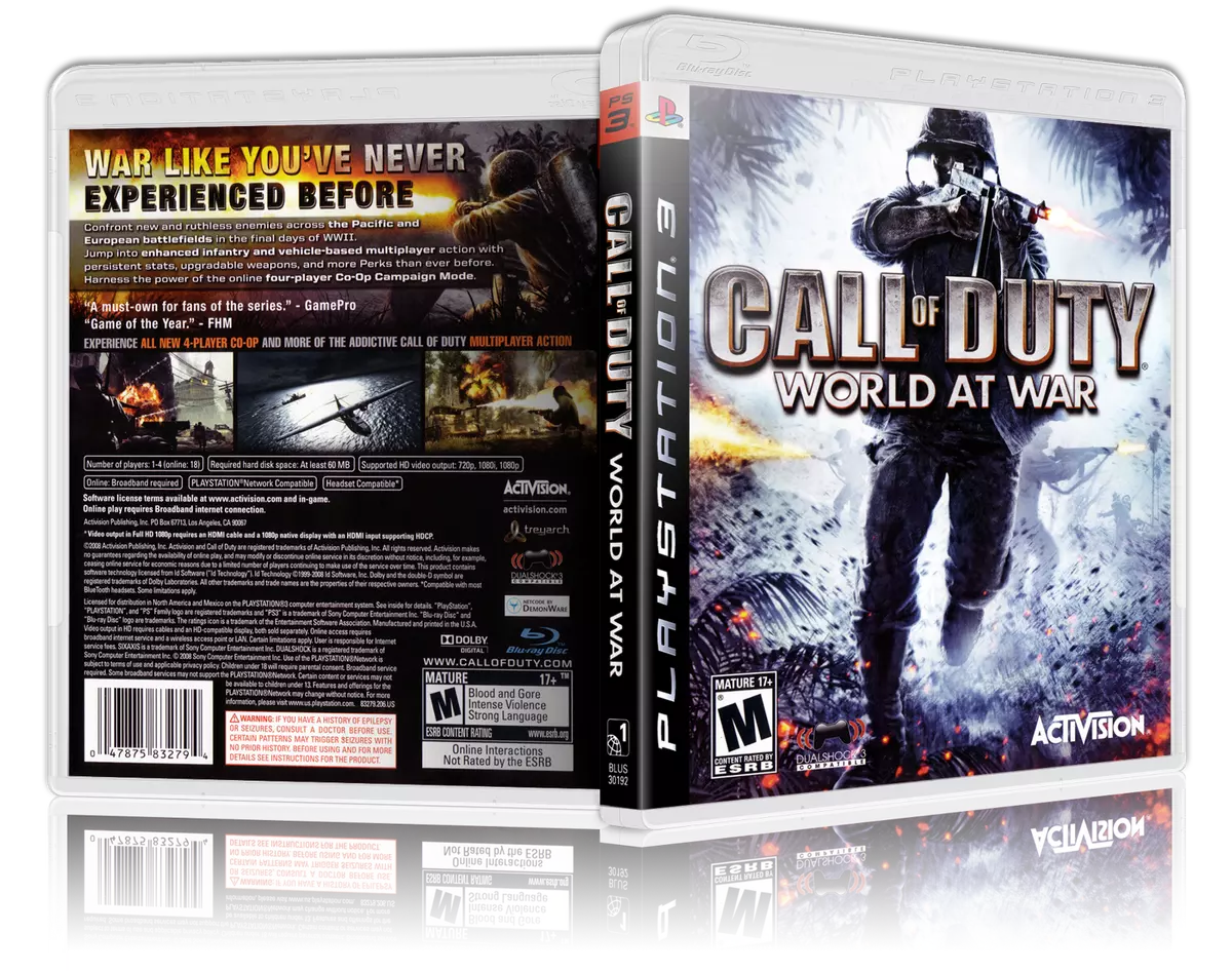Call Of Duty World At War Replacement PS3 Cover and Case. NO GAME