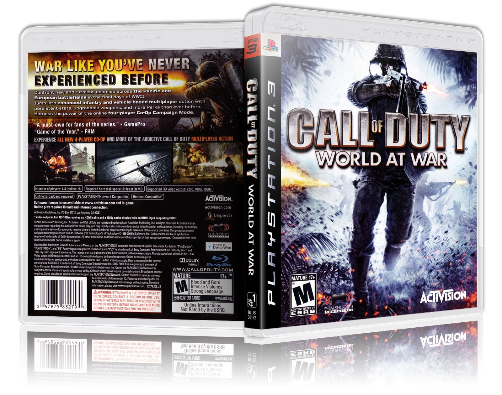 CALL OF DUTY WORLD AT WAR PS3 GAME WWII COMBAT SHOOTER ACTION ADVENTURE  COMPLETE