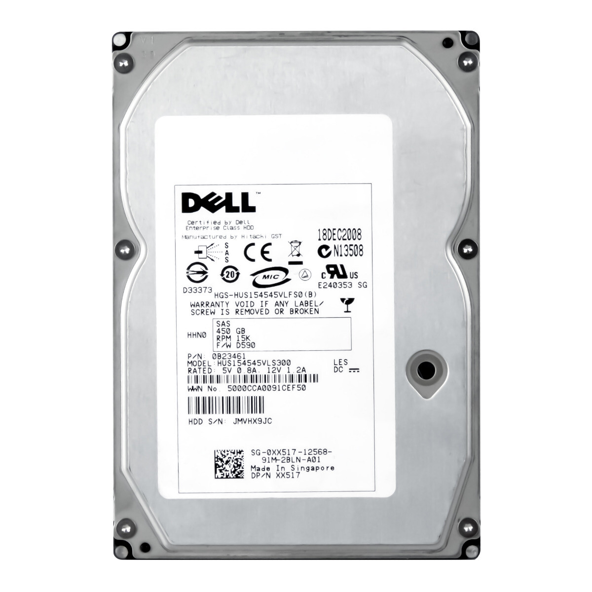 DELL 0XX517 450GB 15K 16MB SAS 3.5 