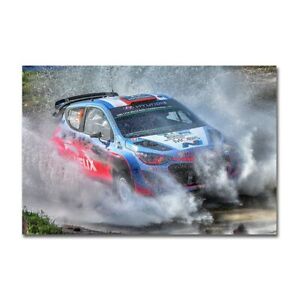 PLAQUE MÉTAL VOITURE DE RALLYE 30 X 20 CM