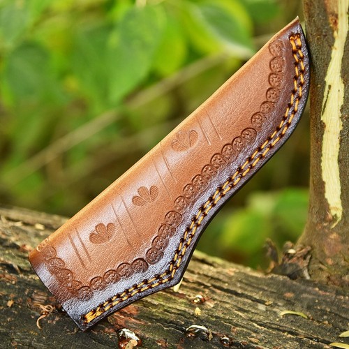 Funda de cuchillo de cuero hecha a mano hoja fija cuchillo lazo de cinturón funda de cinturón - Imagen 2 de 5