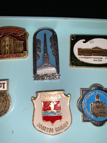 Russia USSR Pins Badges Medals Lot of 12 all different AUTO FENCING & CASE - Picture 4 of 9