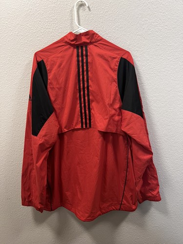 Adidas Golf Men’s XL Pullover Windbreaker Red Long Sleeve 3/4 Zip Jacket - Picture 2 of 12